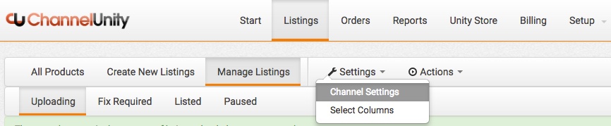 Channel Settings