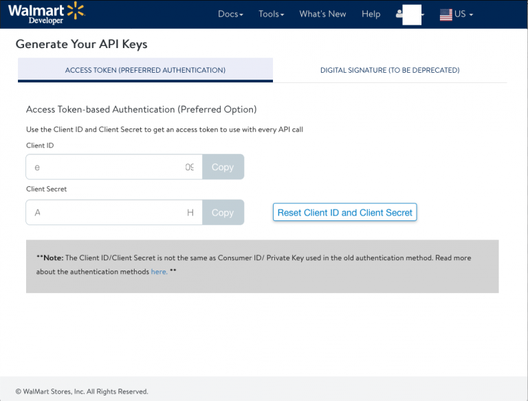 Find your Walmart Client ID and Client Secret ChannelUnity Knowledgebase
